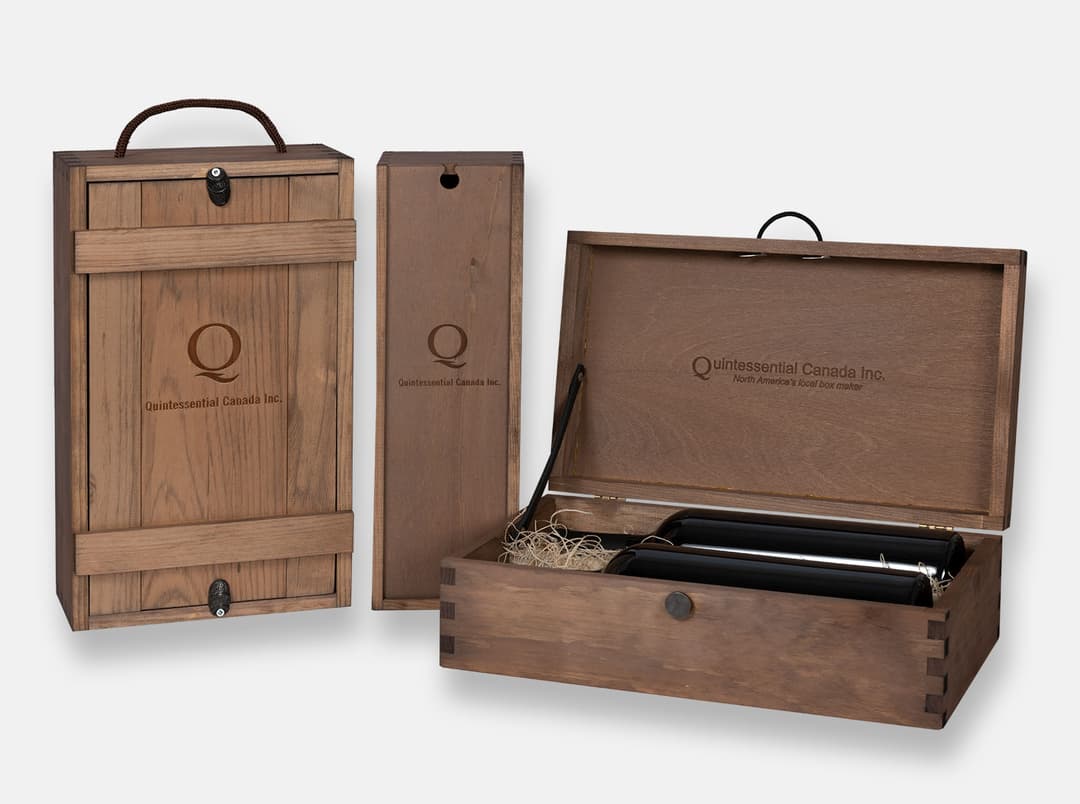 Wood box finished with chestnut aniline stain