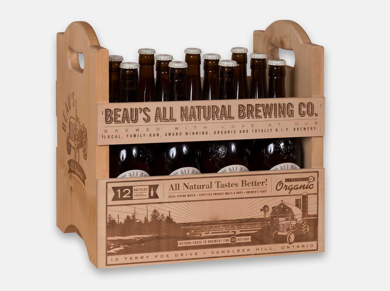 Wooden 12-bottle beer caddy tote