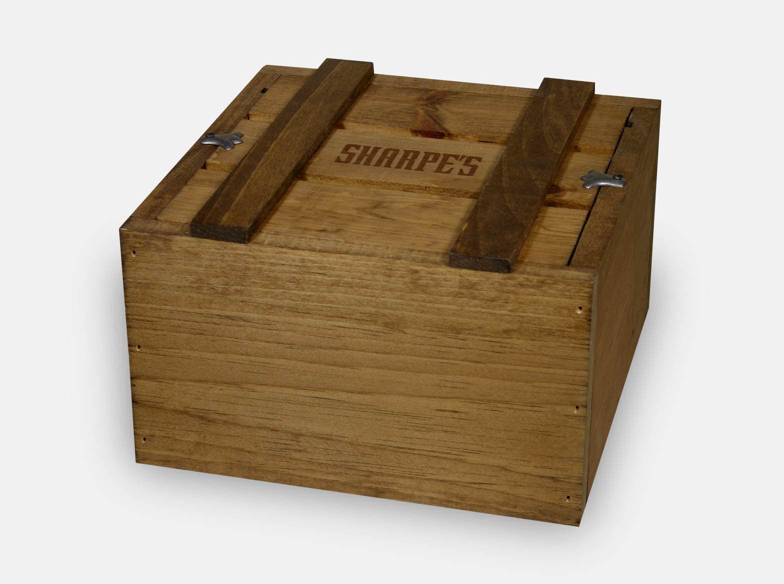 Wooden media box with an inset lid, made to hold a DVD collection.
