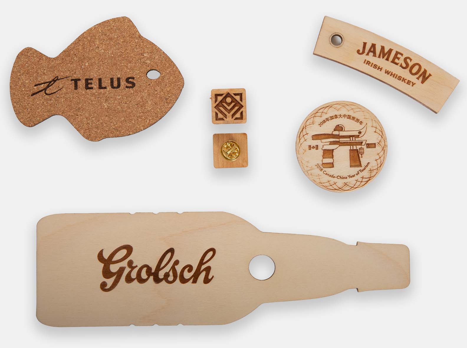 Laser cut objects with branding