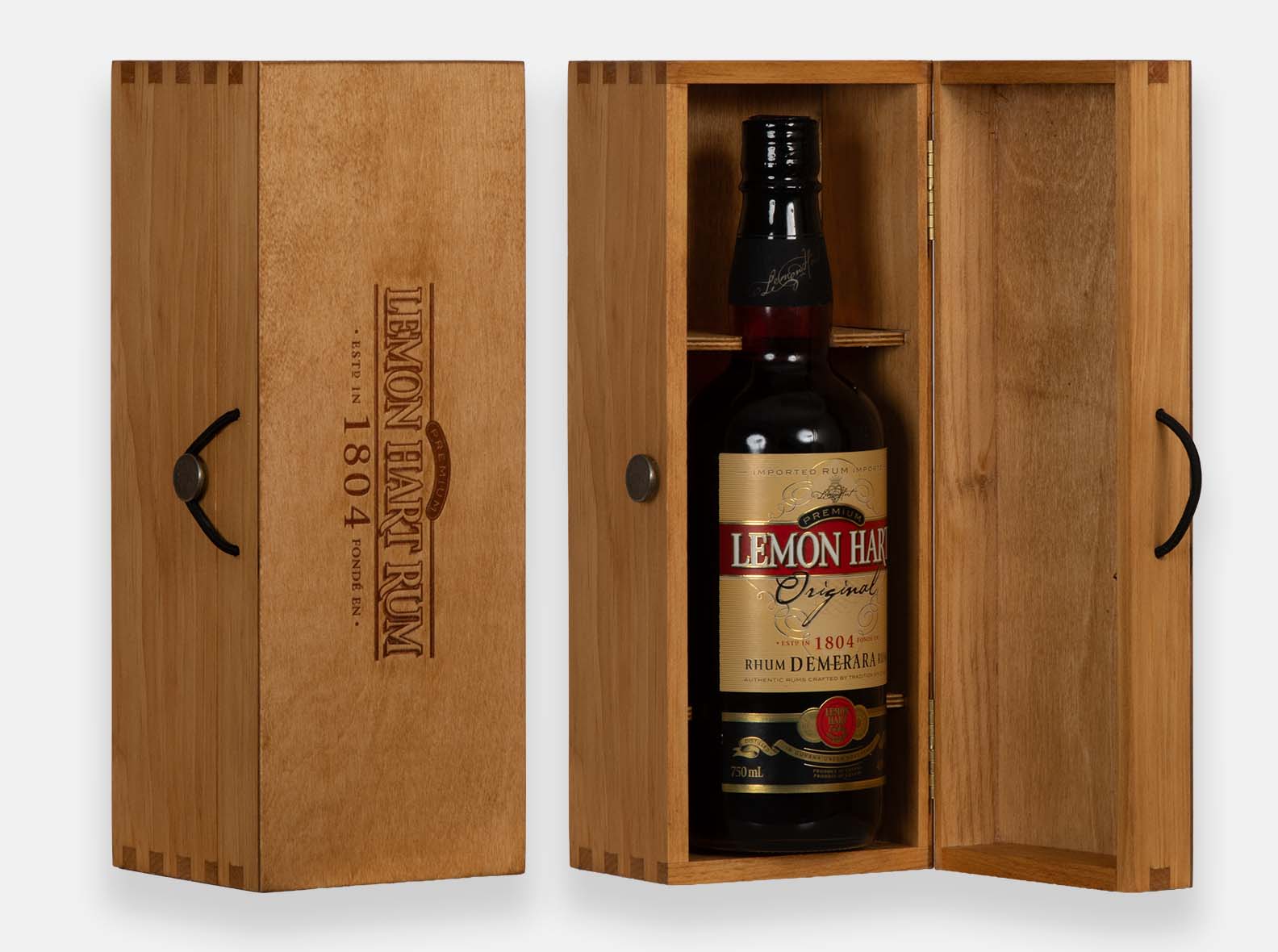 Hinged pine spirits box