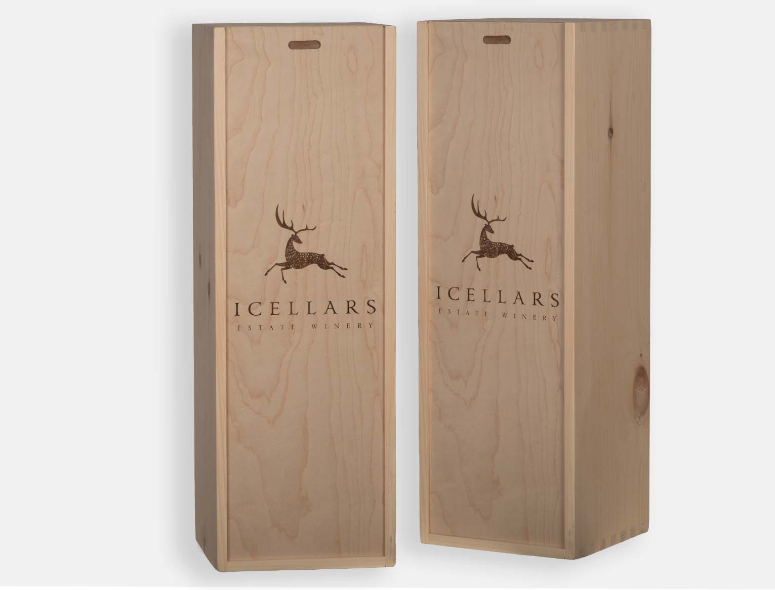 Six litre wood box with sliding lid