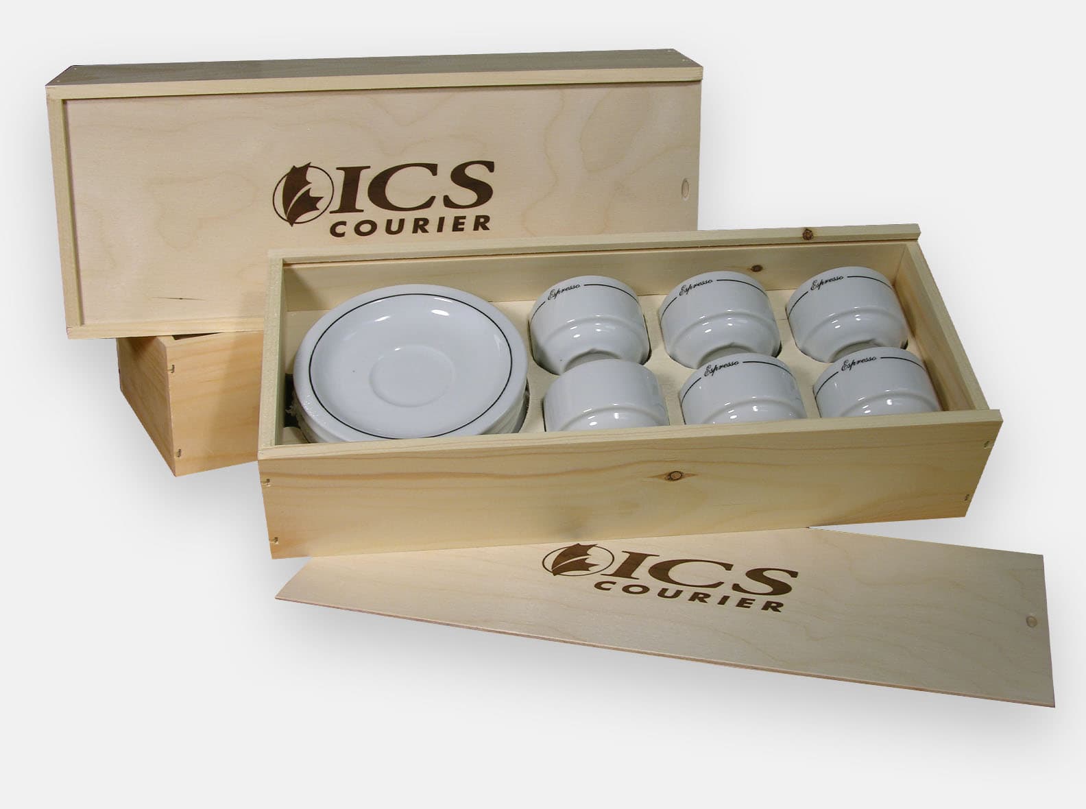 sliding lid wooden box for dishes