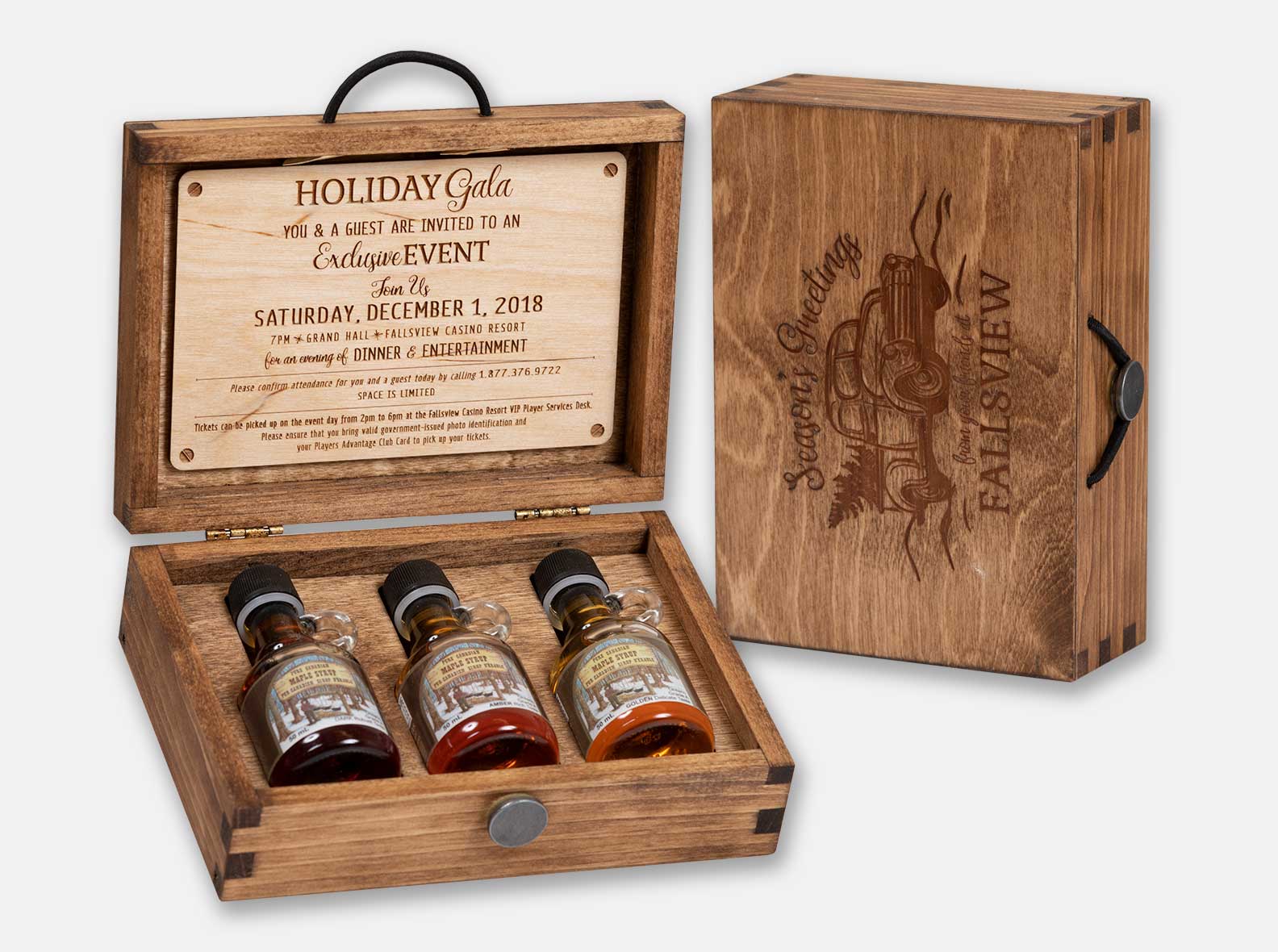 Hinged wooden presentation box