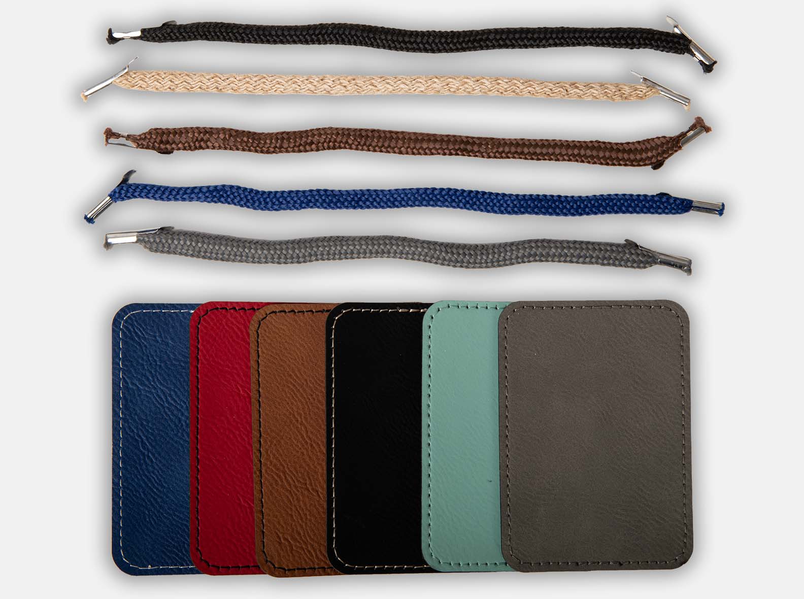 Handle, hardware and leather patch options for custom wood retirement boxes.