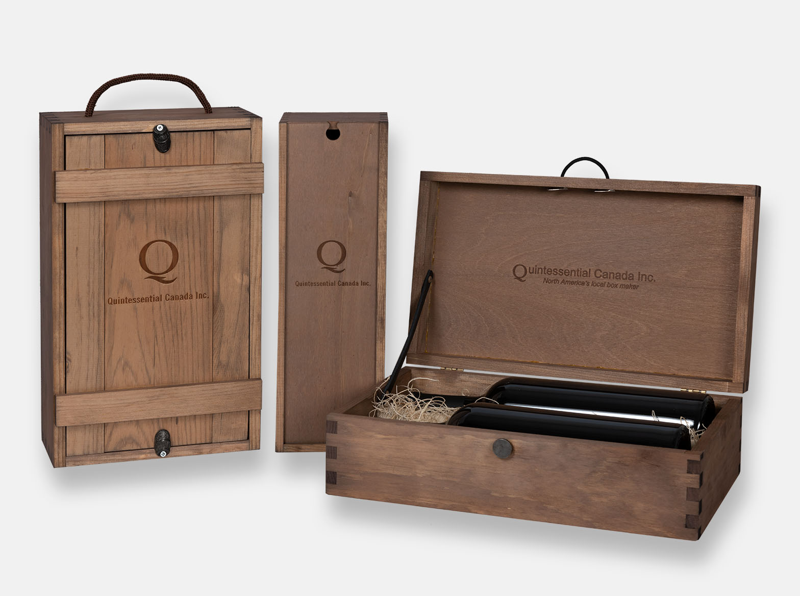 Wood box finished with chestnut aniline stain
