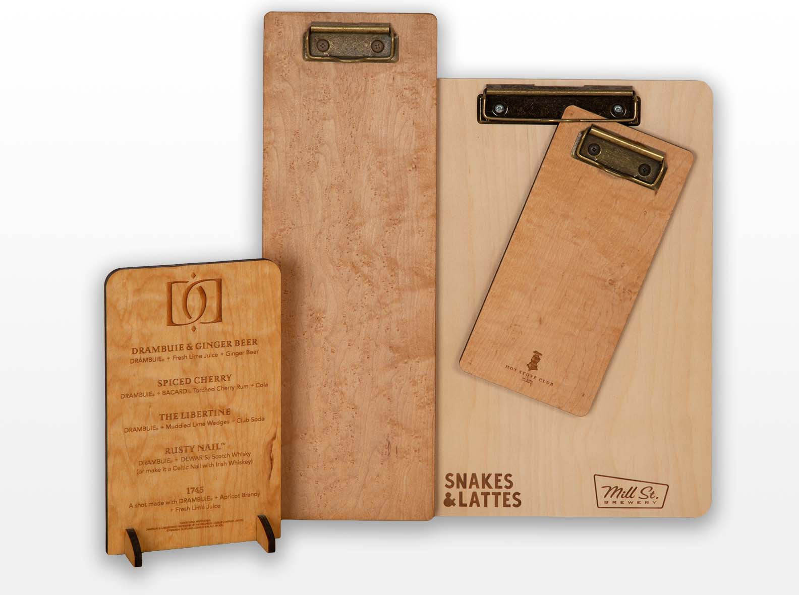 Wood Clip Board & Bar Board with Metal Clip